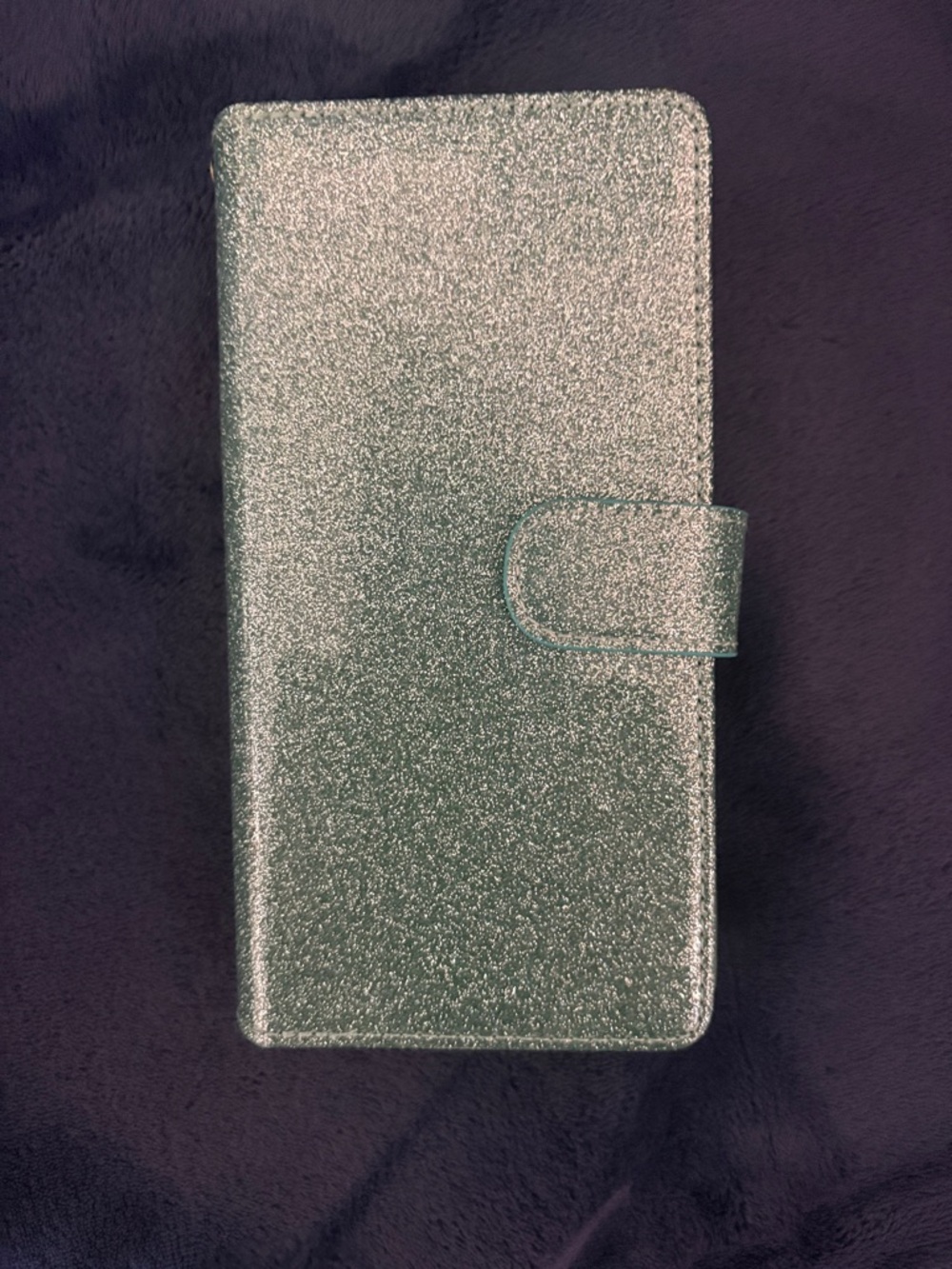 Glitter Wallet iPhone 15 plus Case in Mint Green